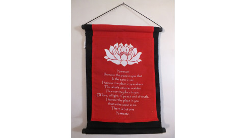 Tenture Lotus Namaste Rouge